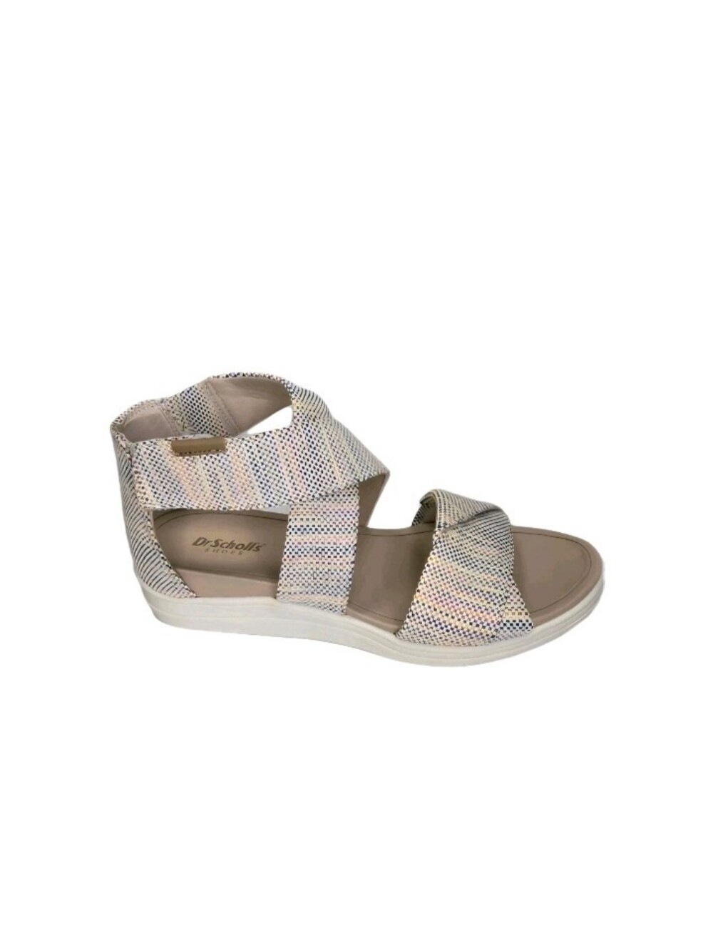 Dr. Scholl's Time Off Fun Sandals Womens Size 7 Beige Rainbow Strappy New